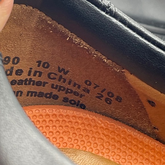 Clarks Unstructured Mens Black Leather Slip On Loafer Dress Shoes Size 10 W - Picture 11 of 11